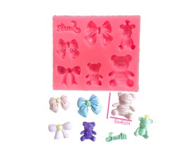 Molde silicona ositos y moño SMILE 